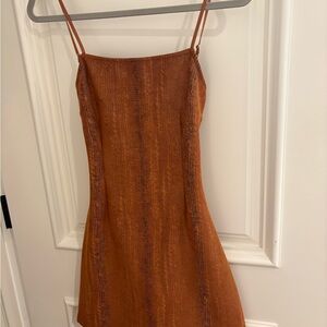 Urban Outfitters Brown Spaghetti Strap Mini Dress